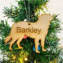 GOLDEN RETRIEVER Wooden Christmas Tree Ornament engraved with your Dog's name